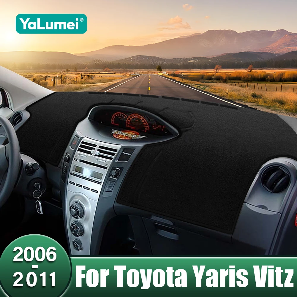 

Чехол на приборную панель автомобиля, козырек от солнца, противоскользящий чехол, ковры на приборную панель для Toyota Yaris Vitz 2006, 2007, 2008, 2009, 2010, 2011