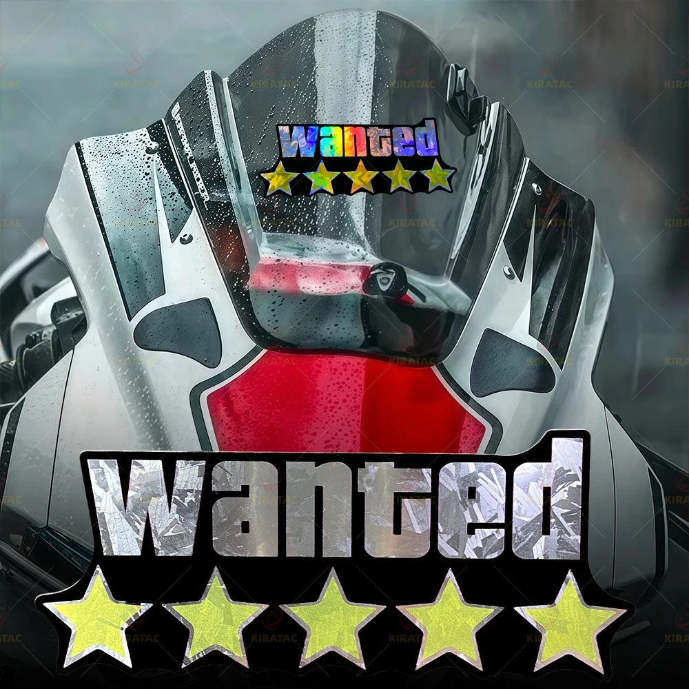 

2 шт. WANTED голографические карбоновые серебряные наклейки для мотоцикла, водонепроницаемые для скутера, коробка для шлема, сделай сам, виниловые наклейки на бампер для окон автомобиля