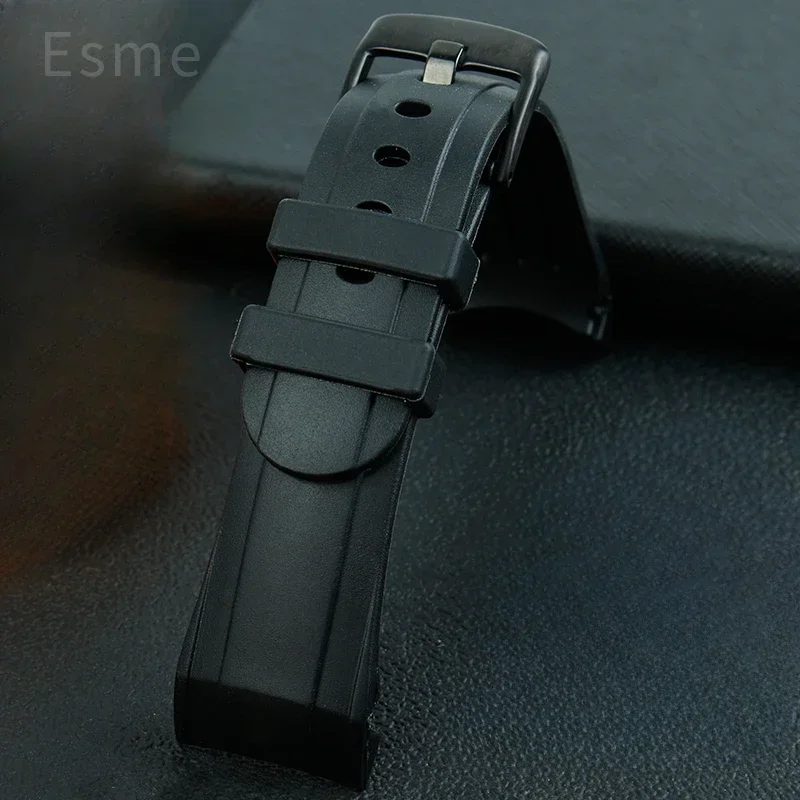 Wear-resistant Durable Silicone Watchbands for Graham Reeftiger Racing Timing Series Curved Interface Waterproof Strap 24mm