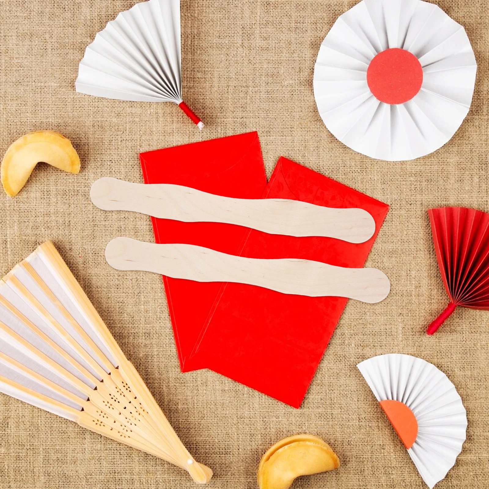 

60Pcs Wooden Fan Handles Chinese Style DIY Hand Fan Making Material Exquisite Craftsmanship Smooth Surface Handheld Fans Stick