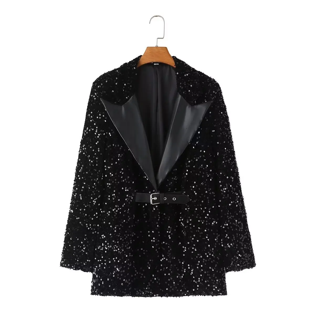 

SuperAen Oversize Loose Sequin Coat for Women 2026 Autumn New High Street Korean Style Casual Jackets