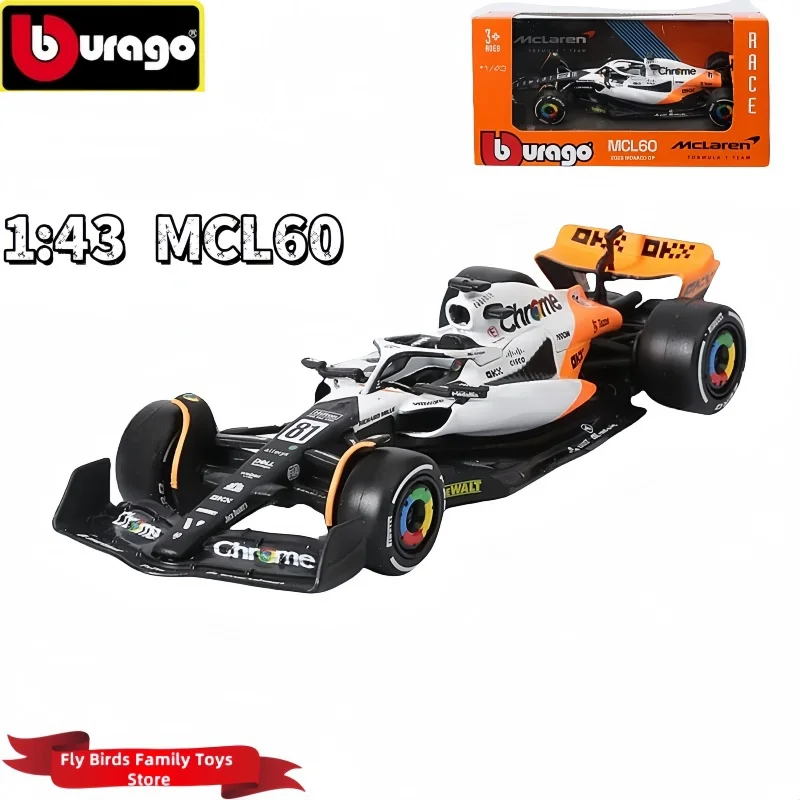 Hot Bburago 1:43 Mclaren MCL60 Moroccan Version Pps Singapore Model Car Alloy Miniature Diecast #4 Mcl60 F1 Toys Christmas Gifts