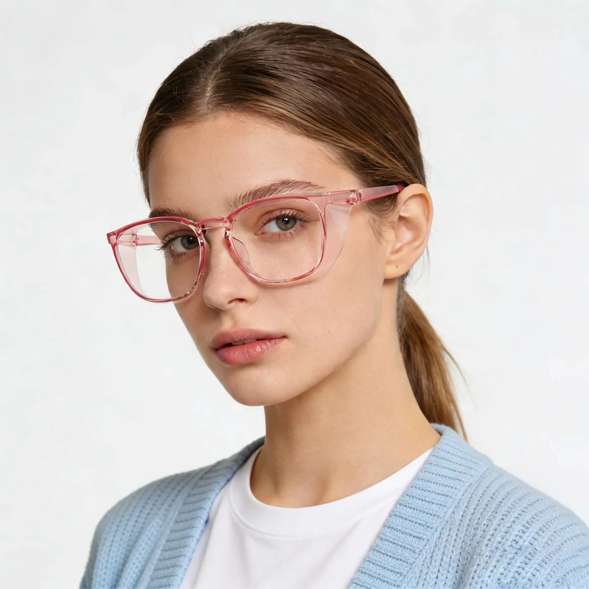 Schutzbrille für Frauen, Blaulichtfilter-Brille, Augenschutz-Brille für LED-Licht, ANSI Z87 Sicherheitsbrille für Damen HM9 – Detail 3