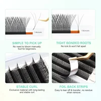 NAGARAKU Automatic Flowering 3D 4D 5D 6D 7D 8D W Shape All Size Premade Fans Eyelash Extensions Natural Soft Individual Lashes 3