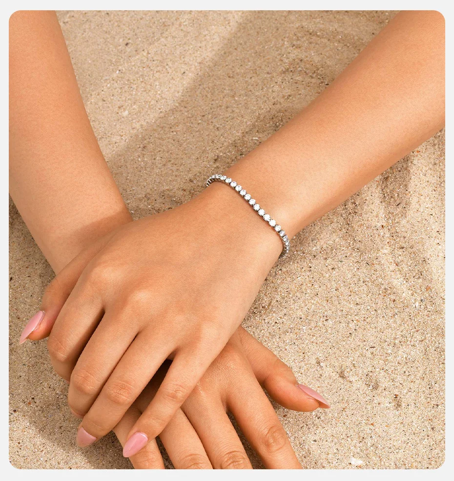 Vnox Luxus zierliches AAA Zirkon Kristall Armband für Frauen Mädchen, Edelstahl 2mm-5mm breites Armband, Hochzeit Schmuck Party Geschenk – Detail 6