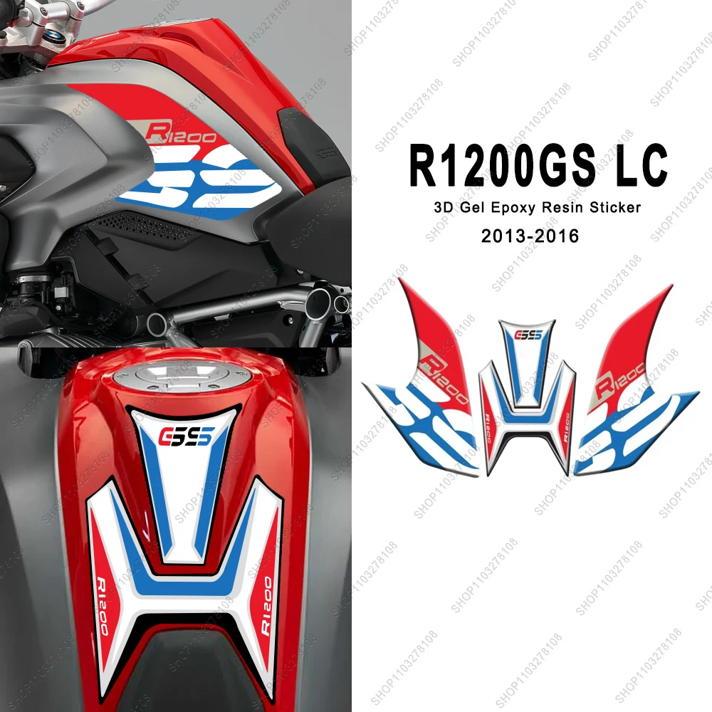 

Motorcycle Accessories Fuel Tank Pad Protector Covers Waterproof 3D Resin Stickers Kit for BMW R1200GS LC R1200-LC 2013~2016
