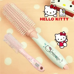 Hello Kitty Anti-Static Curling Comb Ladies Dressing Cartoon Anime Round Brush Comb Hair Styling Curler Home Curling Tools Cute