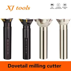 CNC Dovetail Milling Cutter 25-80mm 60/55 Degree For DCMT07 DCMT11 Series Tungsten Carbide Insert Dovetail Groove Milling Cutter