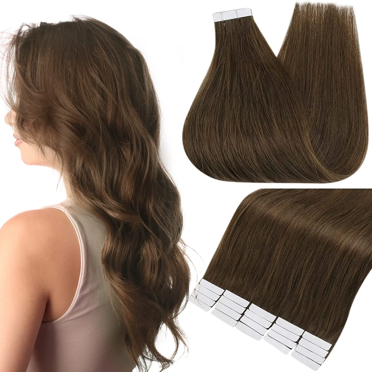 Volledige Glans Tape In 100% Remy Menselijk Haar Steil Dubbelzijdig Blond Comfortabele Zijdeachtige Natuurlijke Tape ins Voor Vrouwen