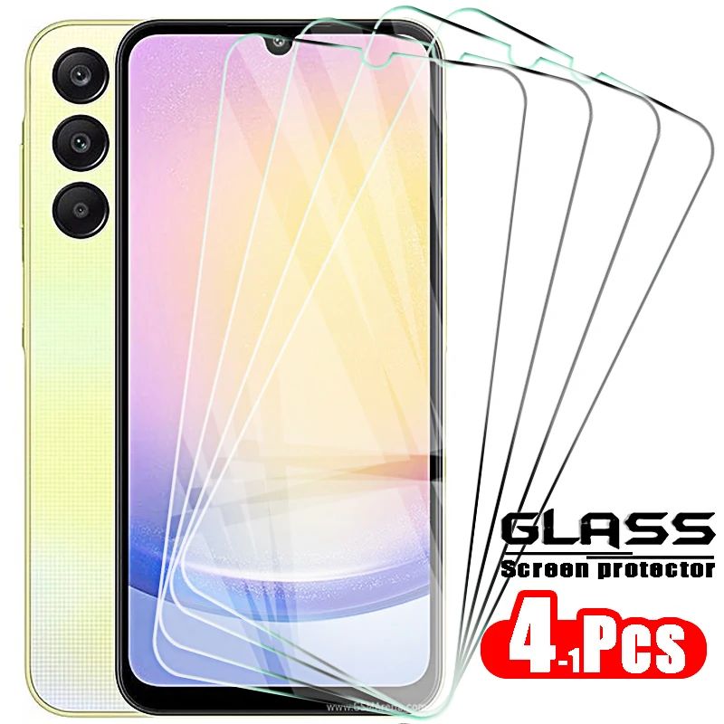 4-1Pcs Tempered Glass for Samsung Galaxy A15 A25 4g A35 A55 5g A05 A05s Screen Protector Protective Glass on A 15 25 35 55 Film