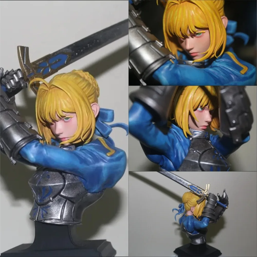 1PC 5cm/8cm/10cm Saber 3D Printed Resin Blank Bust Model Parts DIY Coloring and Self-assembly Figurines Sculpture Decoration