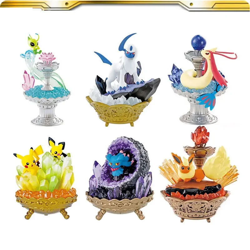 

Original RE-MENT Pokemon Botella En Miniatura Celebi Milotic Absol Misdreavus Flareon Pikachu Anime Action Figure Model Toys