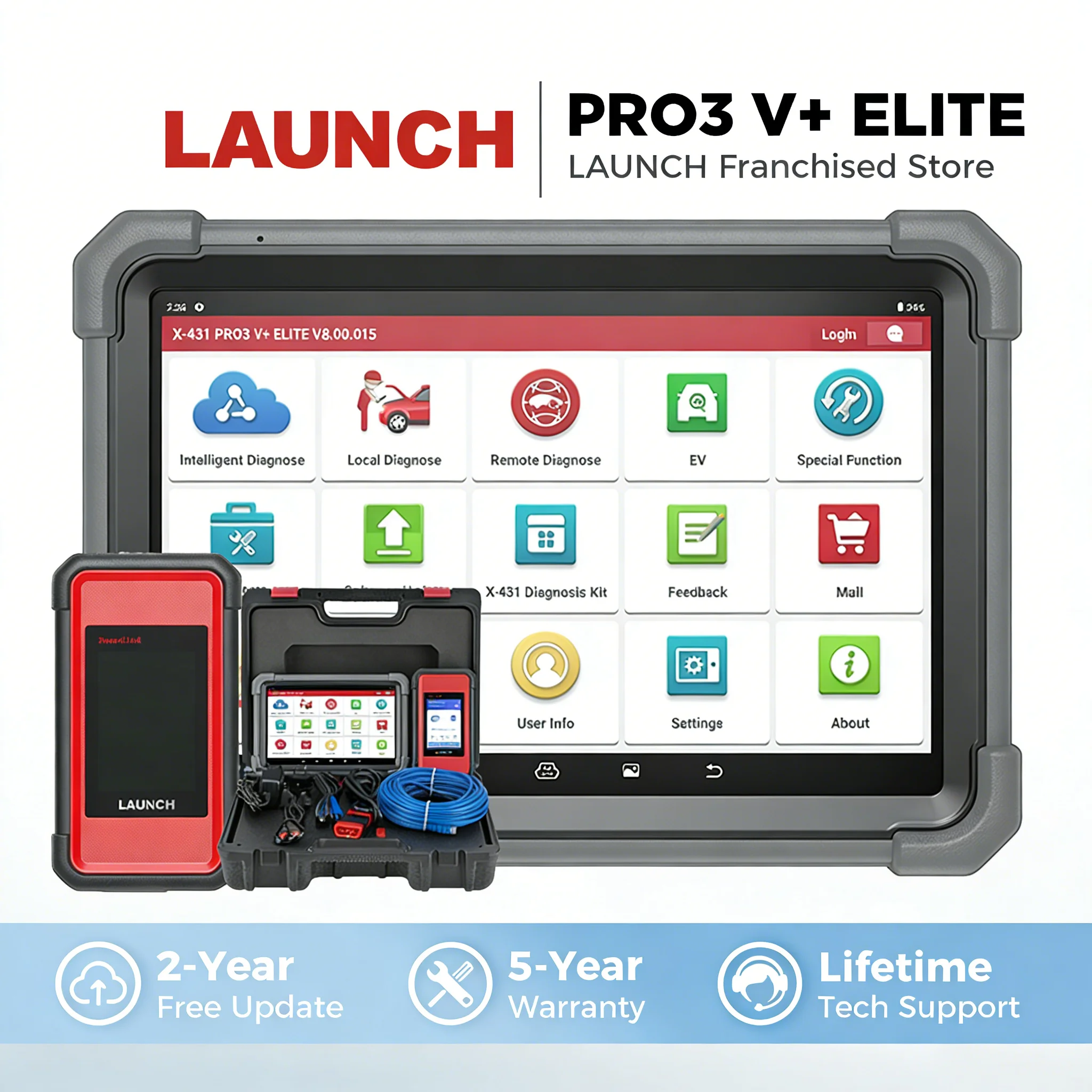 Laucnh X431 PRO3 V+ ELITE Car Diagnostic Tool Professional Car Scanner Auto Diagnosis Tools Same as PRO3S+ ELITE