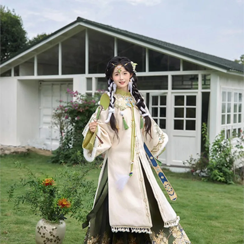 Hanfu female weaving gold skirt shoulder heavy industry embroidery set