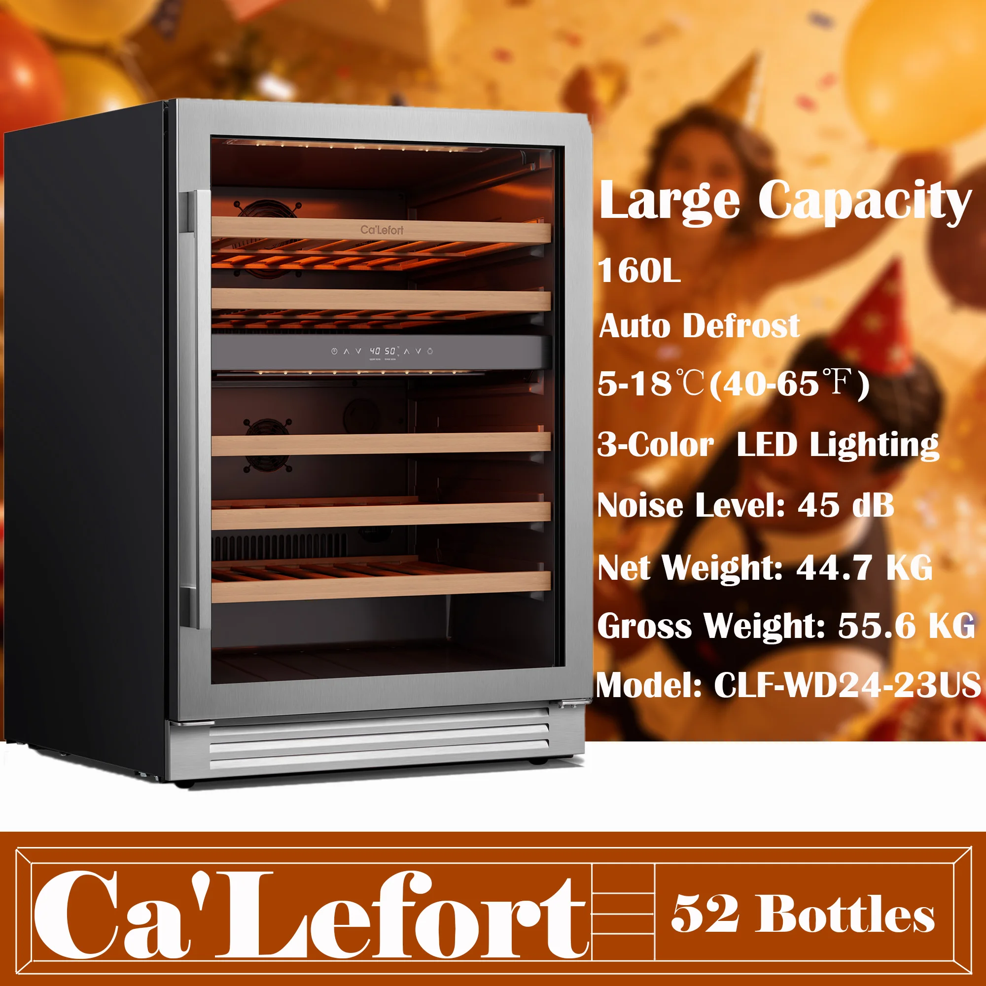 

3 LED Dual Zone Wine Cabinets - 28/33/46/54 Bottle Wine Refrigerator Cooler Glass Door, 40-65°F Wine Fridge for Home/Bar/Kitchen