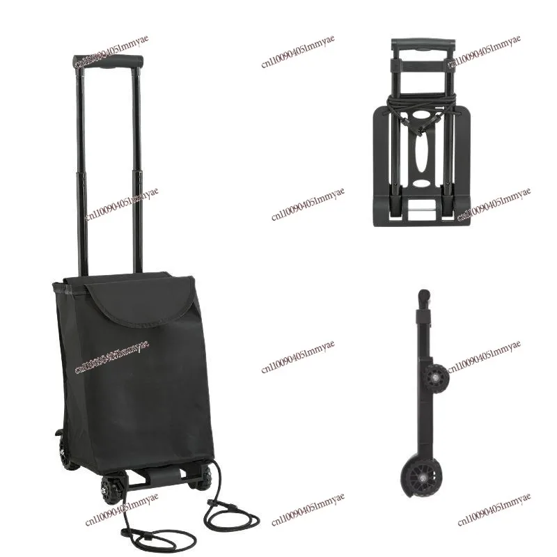 

Folding Flatbed Cart, Foldable Trolley, Folding Portable Four-wheeled Trolley, Grocery Shopping Cart, Portable Trolley