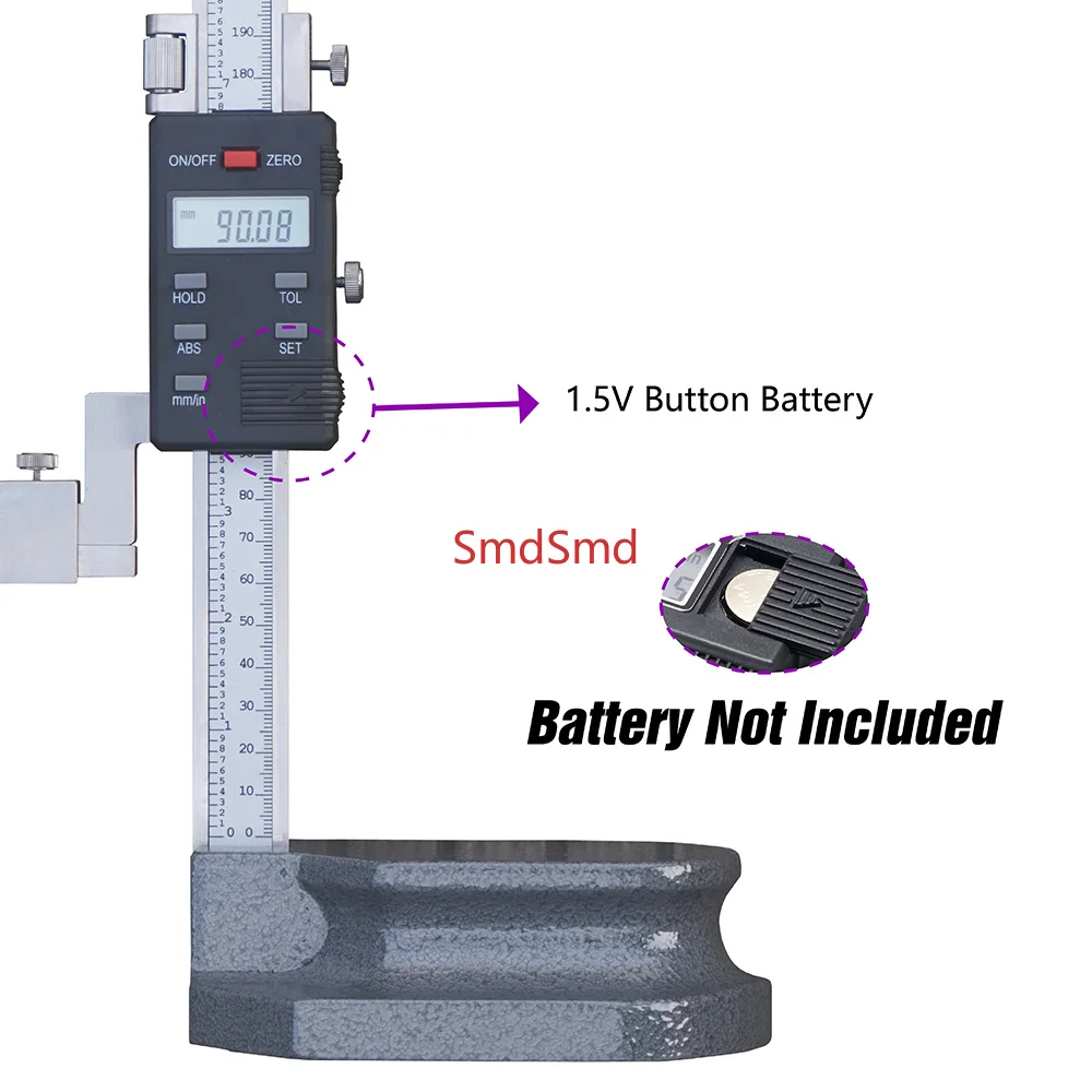 0-200 0-300MM Stainless Steel Digital Display Height Ruler Double Column With Watch Meter Marking Ruler Electronic Height Ruler