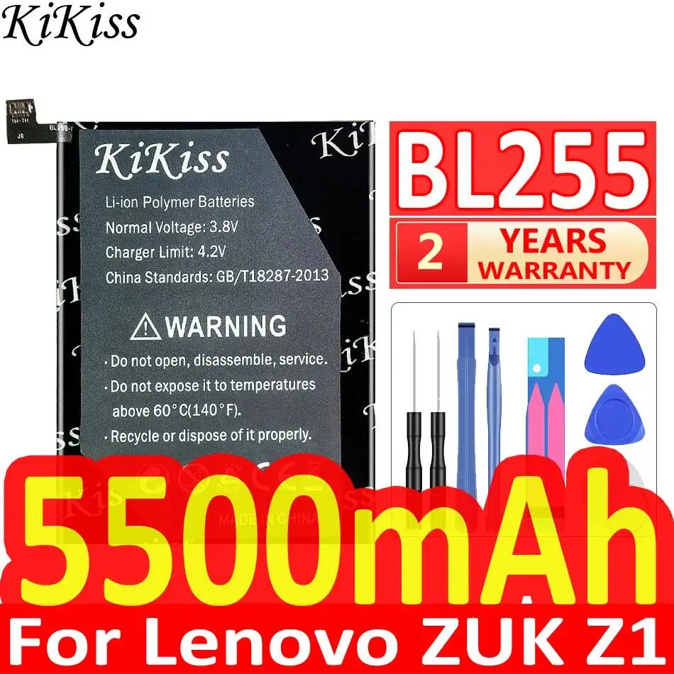 Mobile Phone Battery 5500mAh BL255 For Lenovo Zuk Z1 Z1221 Z1221 Dual Sim Version High Performance