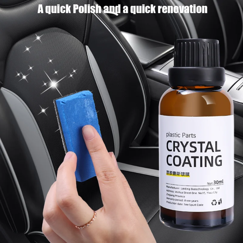 30ml restaurador de plásticos peças plásticas revestimento de cristal restaurador agente de chapeamento com esponja acessórios interiores do carro