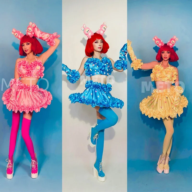 Klub nocny DJ występ na scenie nosić grupa kobiet odzież jazzowa seksowny strój do tańca na rurze Cosplay Gogo kostium taneczny Bar