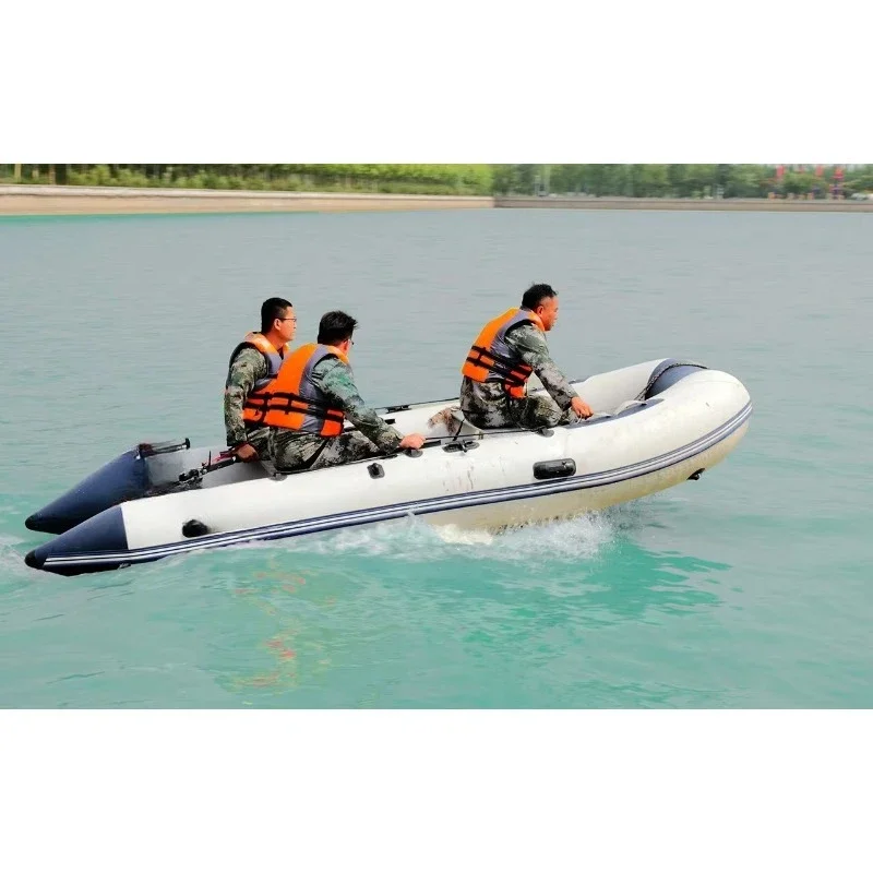 Inflatable boat with air pump and paddle canoe kayak rubber dinghy thick collapsible drift boat adult fishing