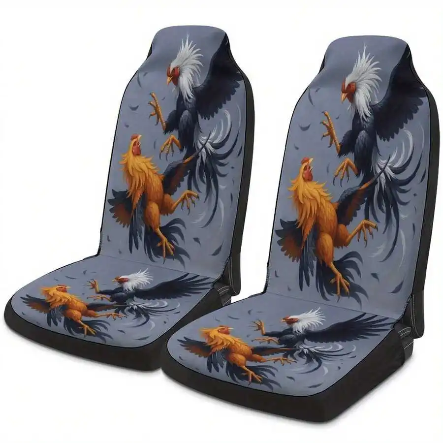 

Rooster Flying Design Universal Car Front Seat Cover Set For Cars SUVs Trucks