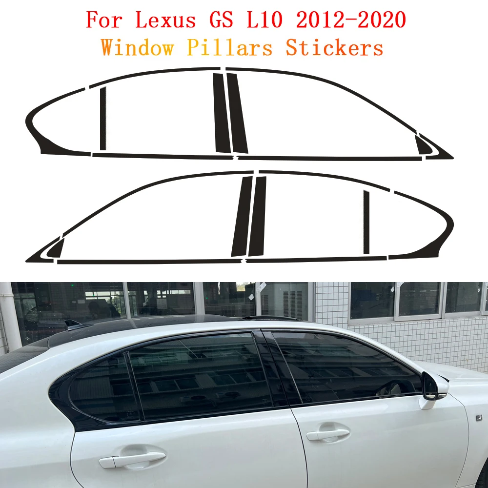 

Glossy Black PVC Car Window Decorative Strip Sticker For Lexus GS L10 2012-2020 Exterior Protection Accessory