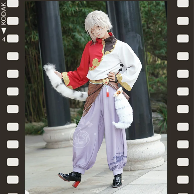 

New Anime Bungo Stray Dogs Cosplay Nakajima Atsushi Costume Chinese Style Top Pants Uniform Halloween Party Prop Men Woman Suits