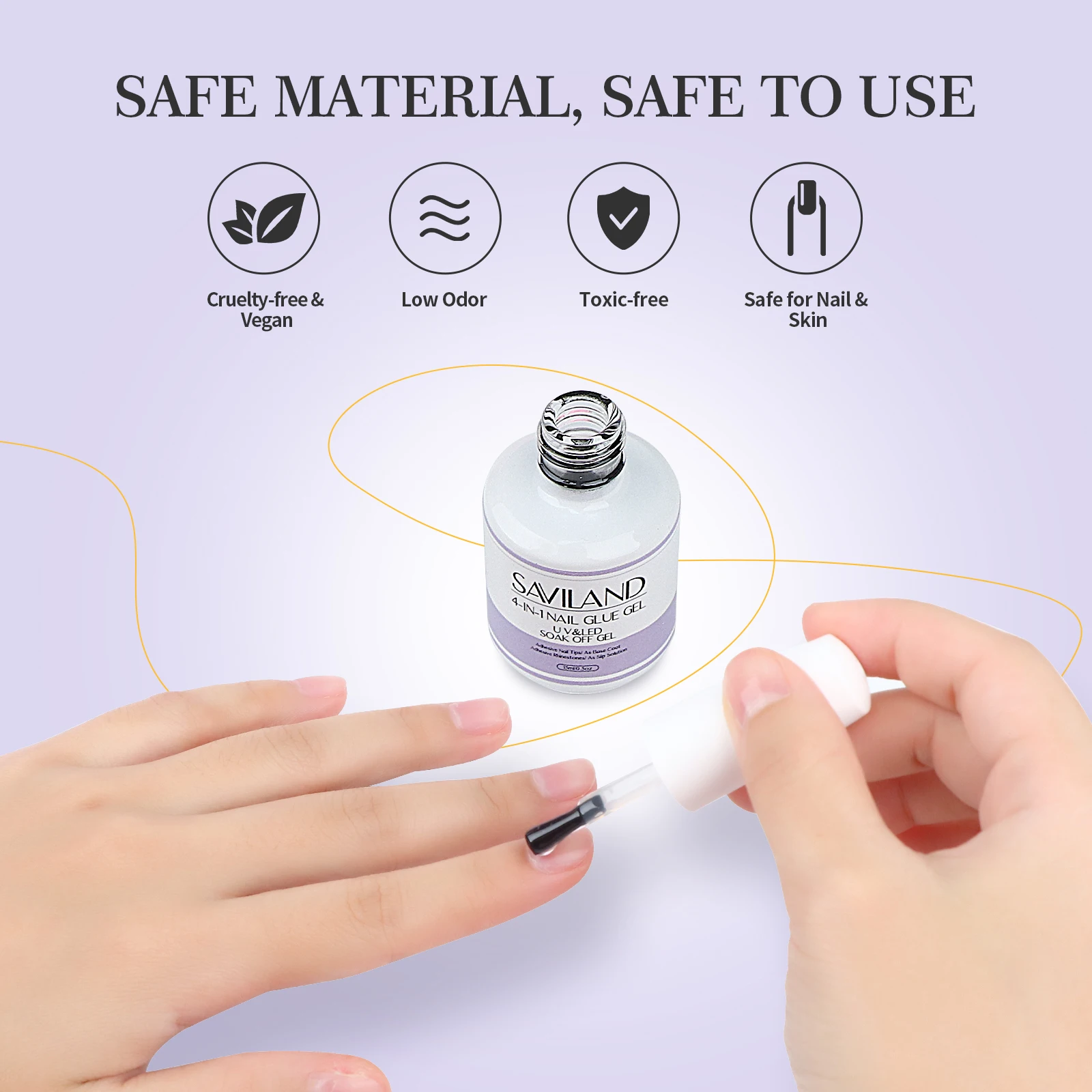 SAVILAND Supersterke nagellijm voor valse nageltips Acrylnagels met handheld UV LED-nagellicht voor nagels Verlenging Nail Art