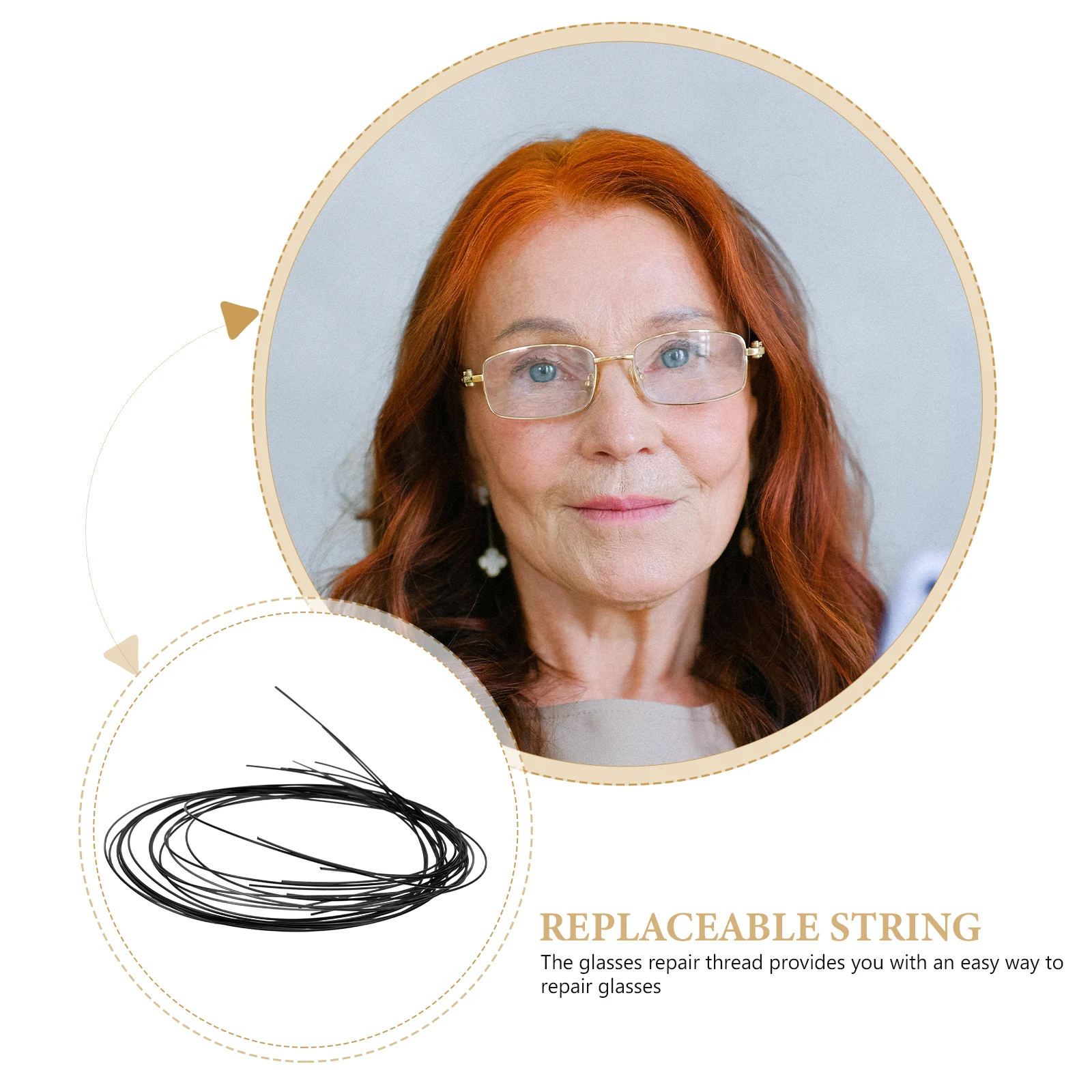 

Eyeglass Repair String Durable Nylon Thread For Half Frame Glasses Compact Fixing Tool Glasses Maintenance Supply