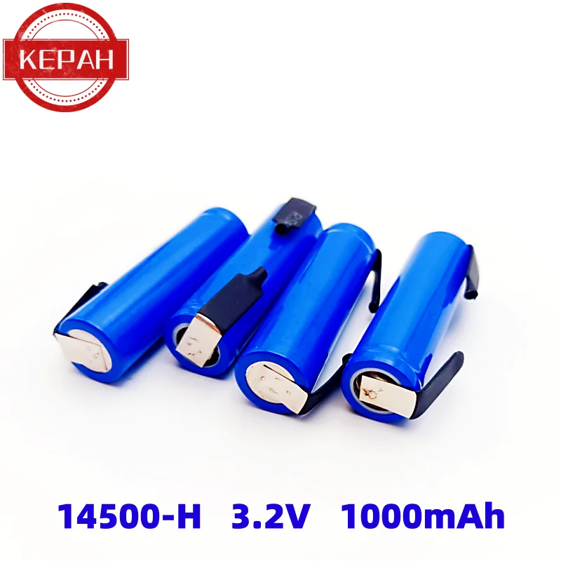 リチウムイオン電池KEPAH-14500,充電式,溶接ジョイント,aa電池,懐中電灯,ヘッド,リチウム電池,1000mah,3.2v,aa