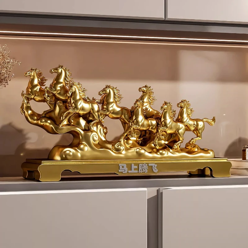 Home improvement eight horses terracotta warriors decorative luxury art living room study desk decoration wealth statue gift