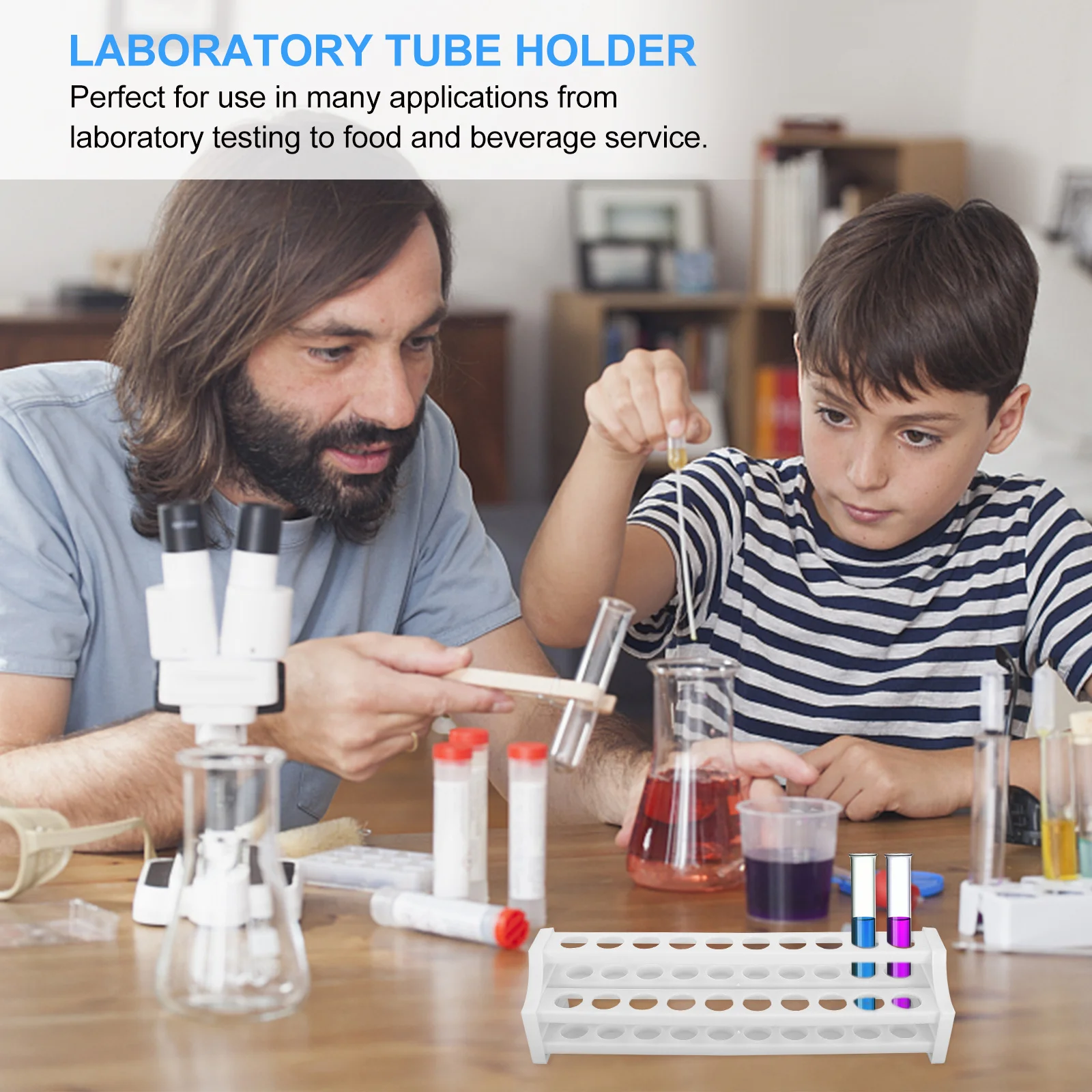 

5pcs 15Mm Tube Rack Detachable 20-Hole Lightweight Plastic Test Tube Rack Holder For Lab Food Beverage Organizer Stand