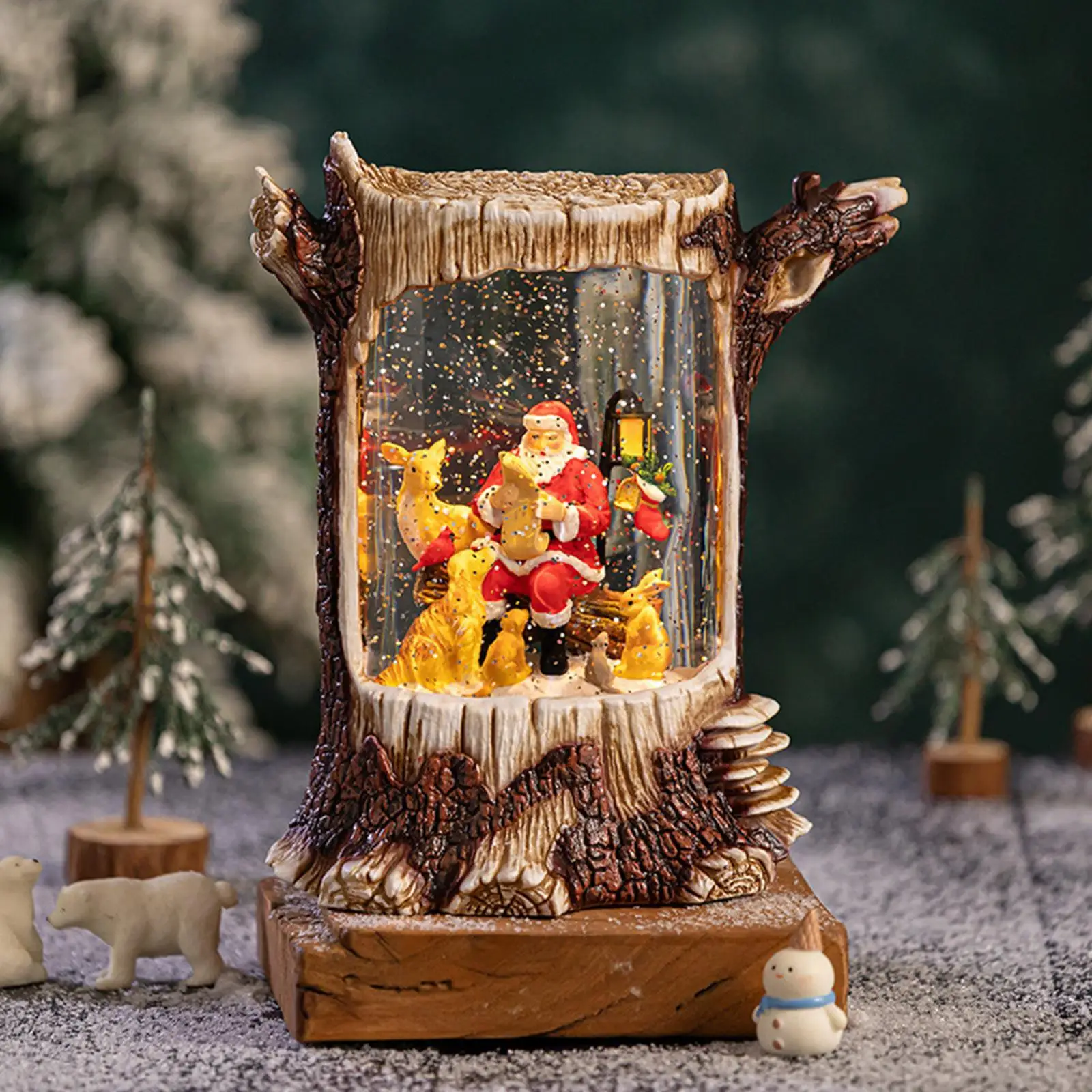 

Musical Christmas Snow Globe Christmas Gift Santa Claus Figurine Table Centerpiece for Living Room Festival Bedroom Shelf Home
