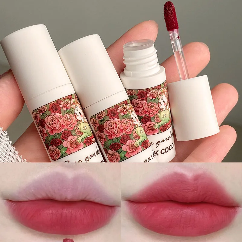 Matte Nude Lip Mud Moisturizing Liquid Lipstick Lip Gloss Lasting Smooth Waterproof Non-stick Cup Cute Lip Glaze Korean Makeup