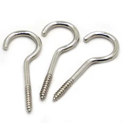 Nickel Plated Carbon Steel Light Hook Ring Question Mark hooks Sheep Eye Hook Screws 1#-14# Wood Self-tapping Screw Hooking
