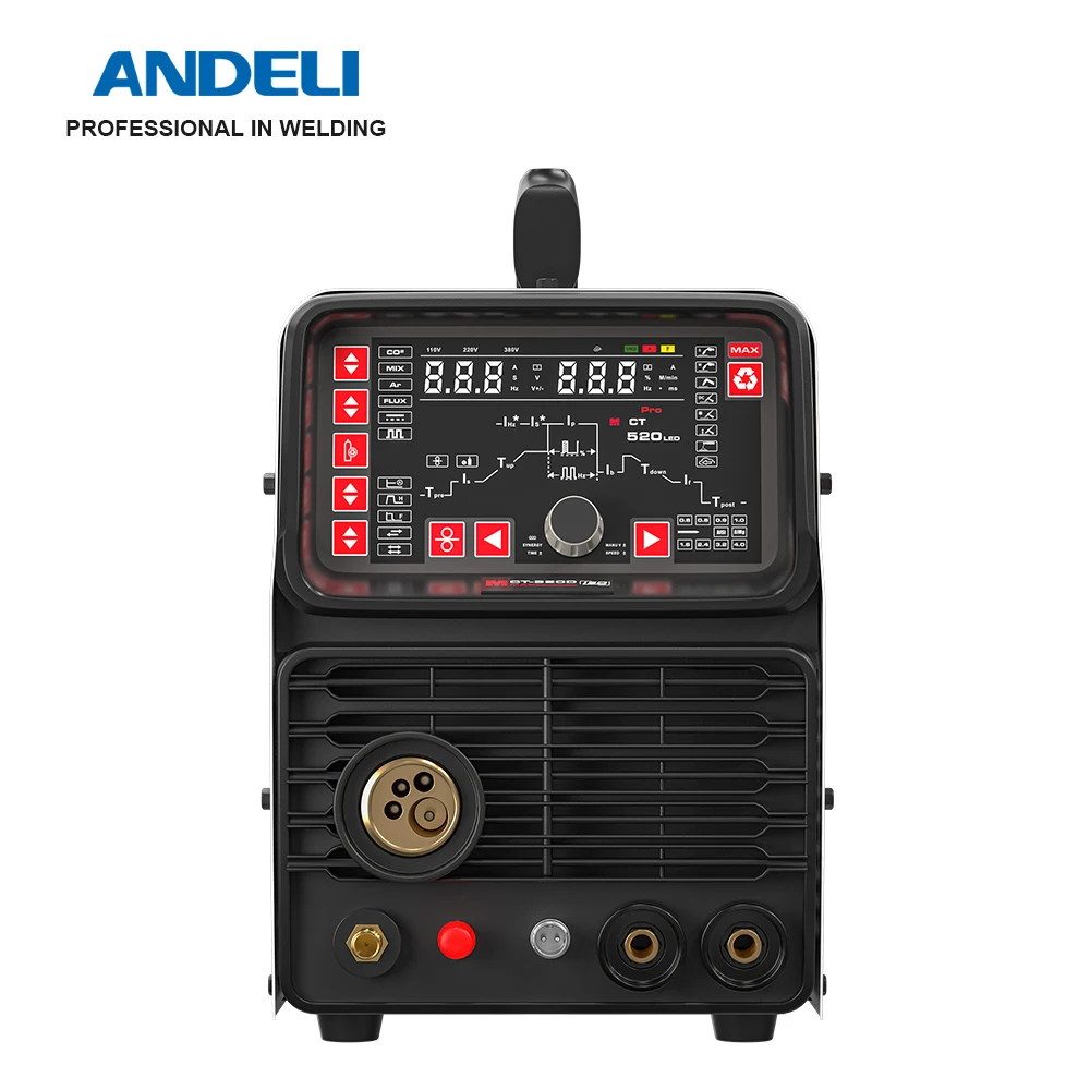 ANDELI 110/220V Semi-automatic Welding Machine MIG/Pulse/TIG/MMA/CUT/Cold/Aluminum Welding Gas/Gasless Multiprocess Welder