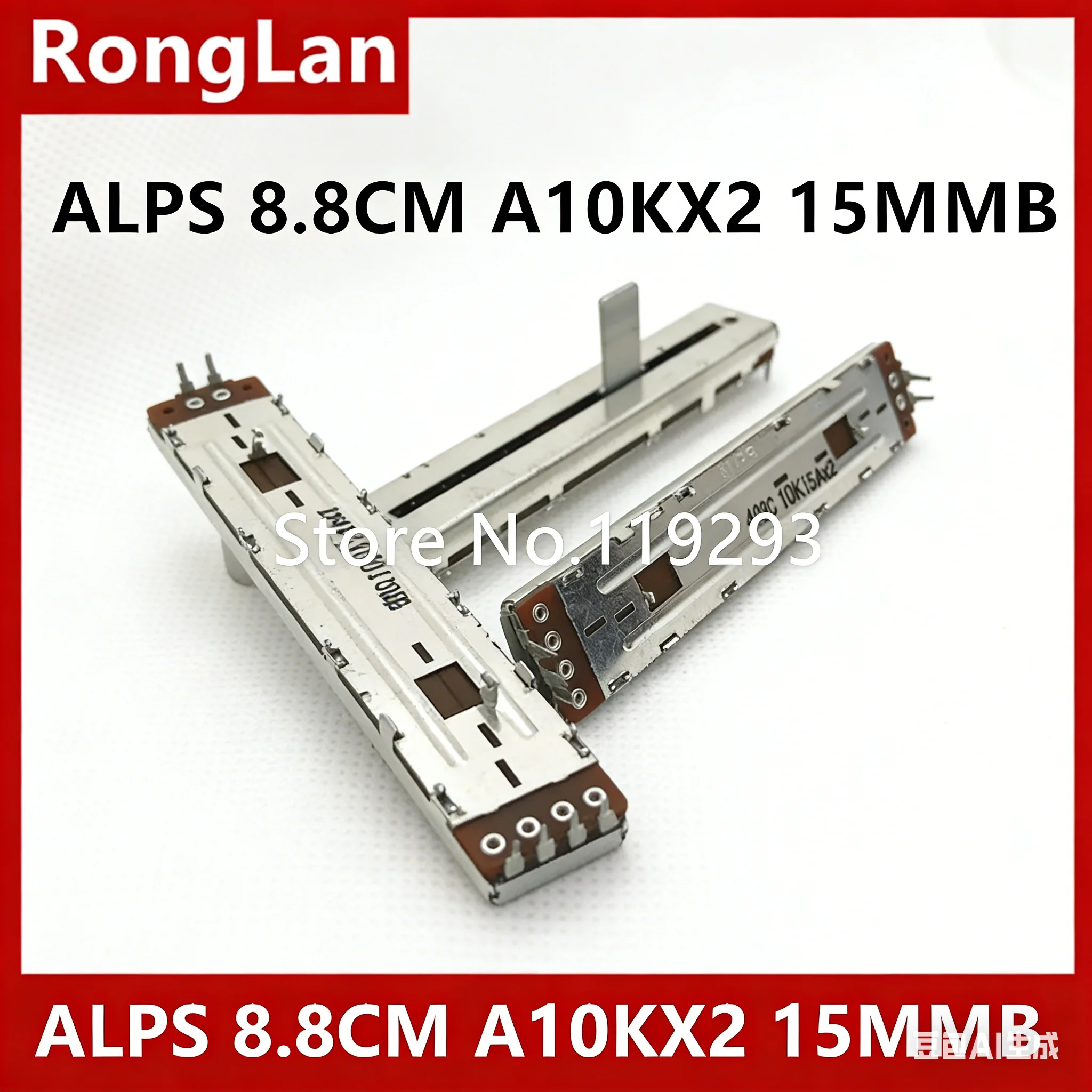 [BELLA]Japanese production ALPS 8.8 cm 88MM A10KX2 10KAX2 50KAX2 A50KX2 sliding double potentiomete A50K A10K- Shank 13MM/15MM
