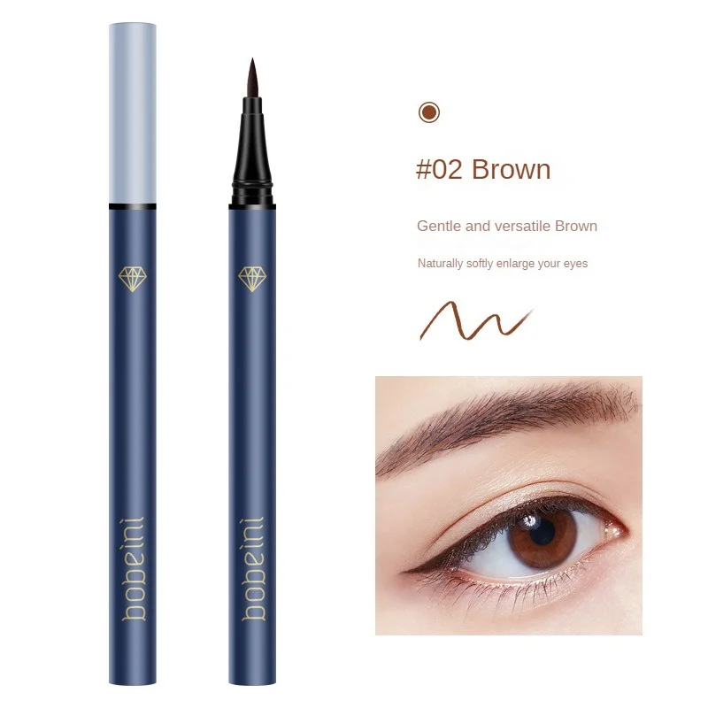 Snel Drogende Vloeibare Eyeliner Waterdichte Aanhoudende Niet-Smudge Gladde Matbruine Zwarte Eyeliner Pen Cosmetische Vrouwen Ogen Make-Up