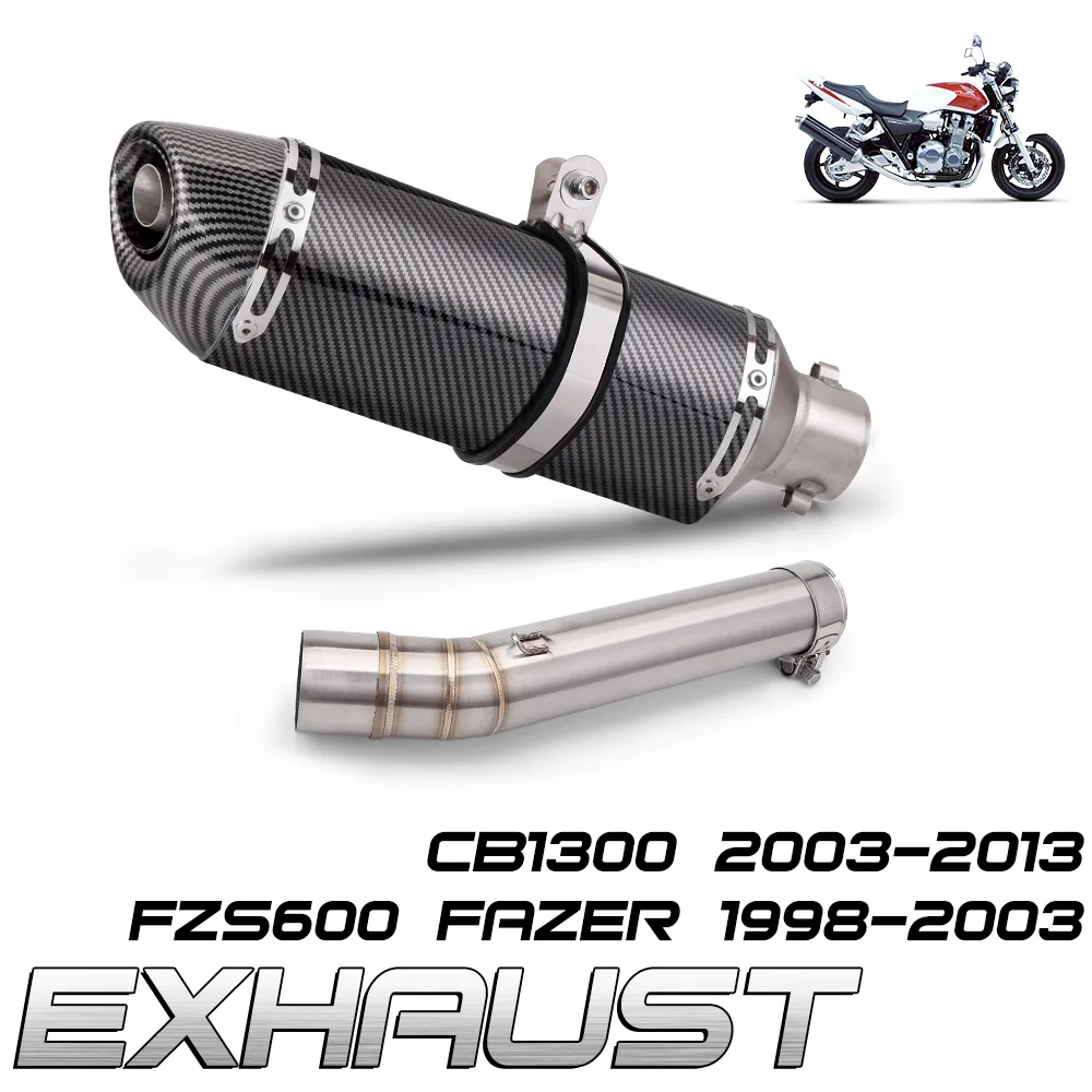 Slip On Mid & Tail Pipe Motorcycle Exhaust System Fit CB1300 (2003-2013) & FZS600 Fazer (1998-2003) Street Bike
