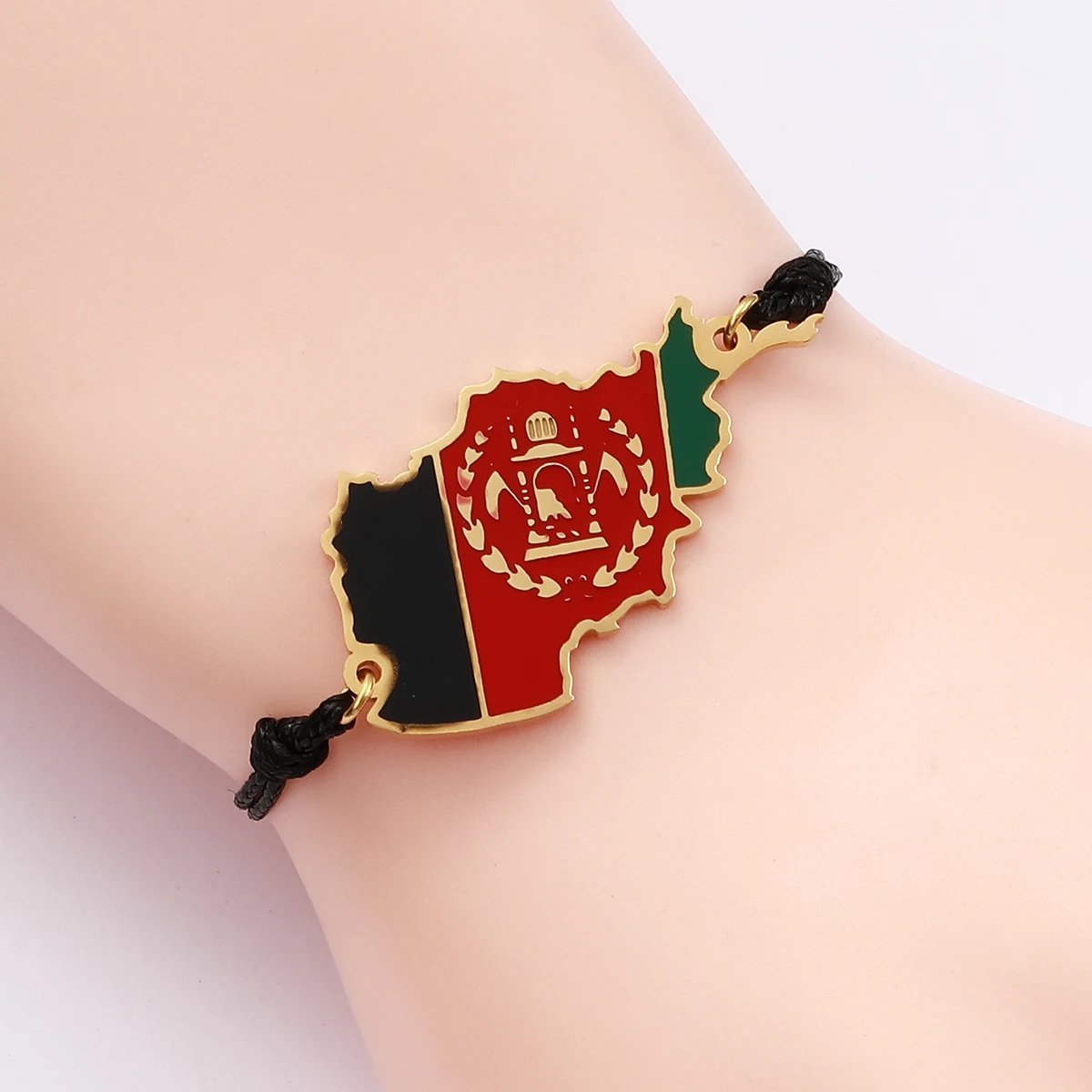 Afghanistan Venezuela Purero Rico Colombia Dominican Syria Jamaica Africa Map Flag Rope Bracelet