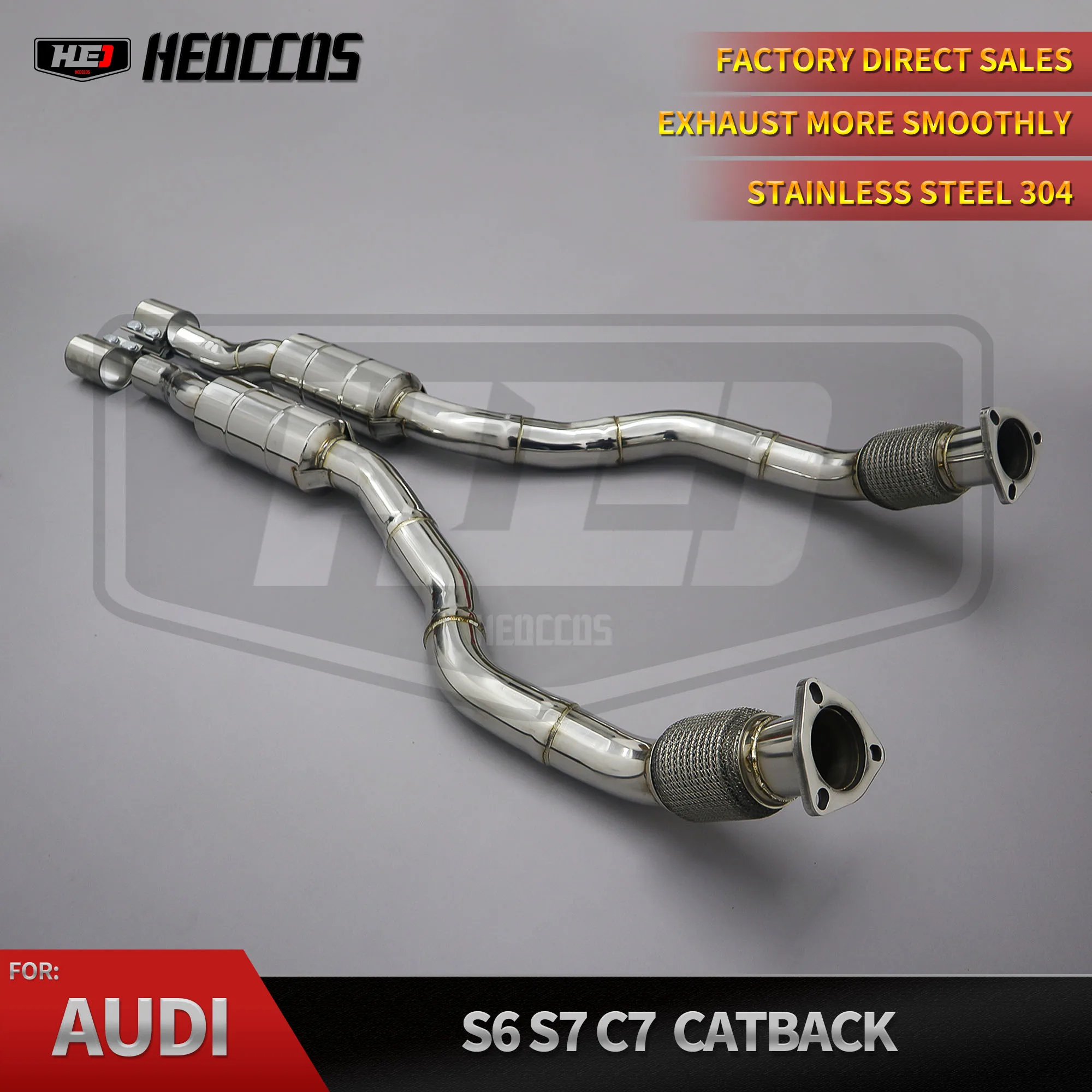 

HEO Exhausted Pipe System Valved Front Pipe for Audi S6 S7 C7 4.0T 2013-2018 High Performance Exhaust System