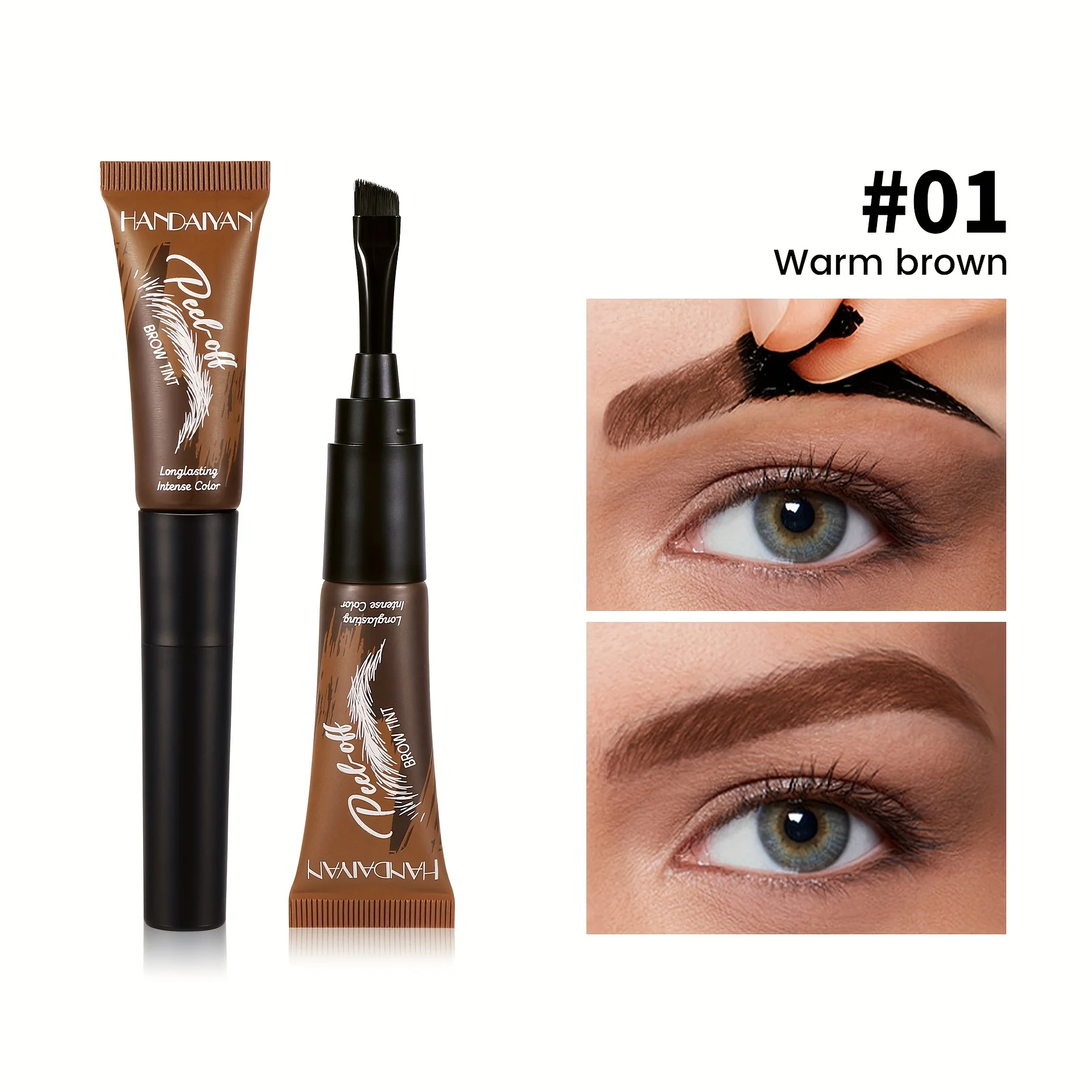 Teinte pour sourcils 5 couleurs "Brow Lock" |   Imperméable et résistant aux déchirures |   Formule de crème longue durée |   Traits naturels semblables à des cheveux
