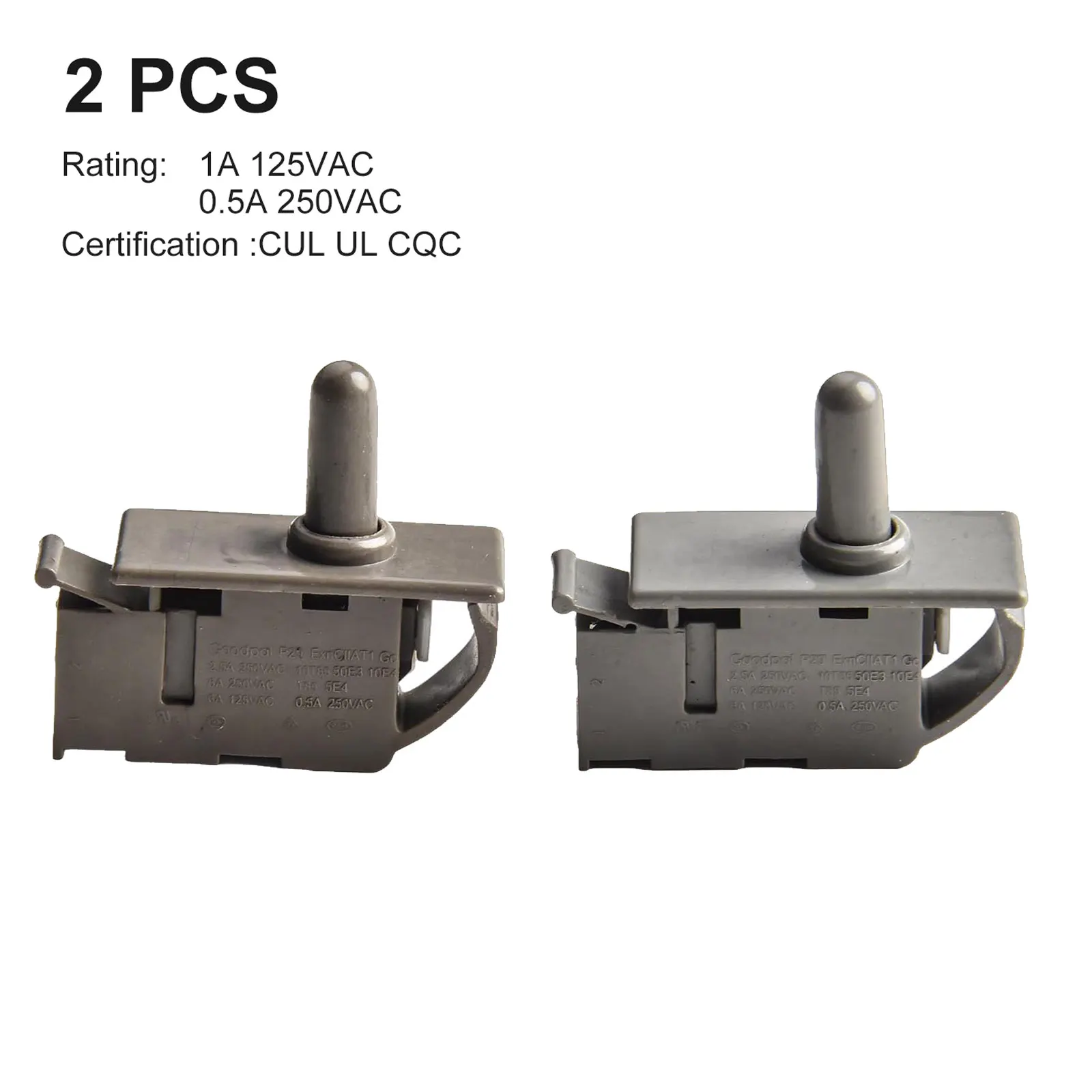 Set of 2 for refrigerator Door Light Control Push Button Switches Normally Closed Type for Appliance Replacement with Rated