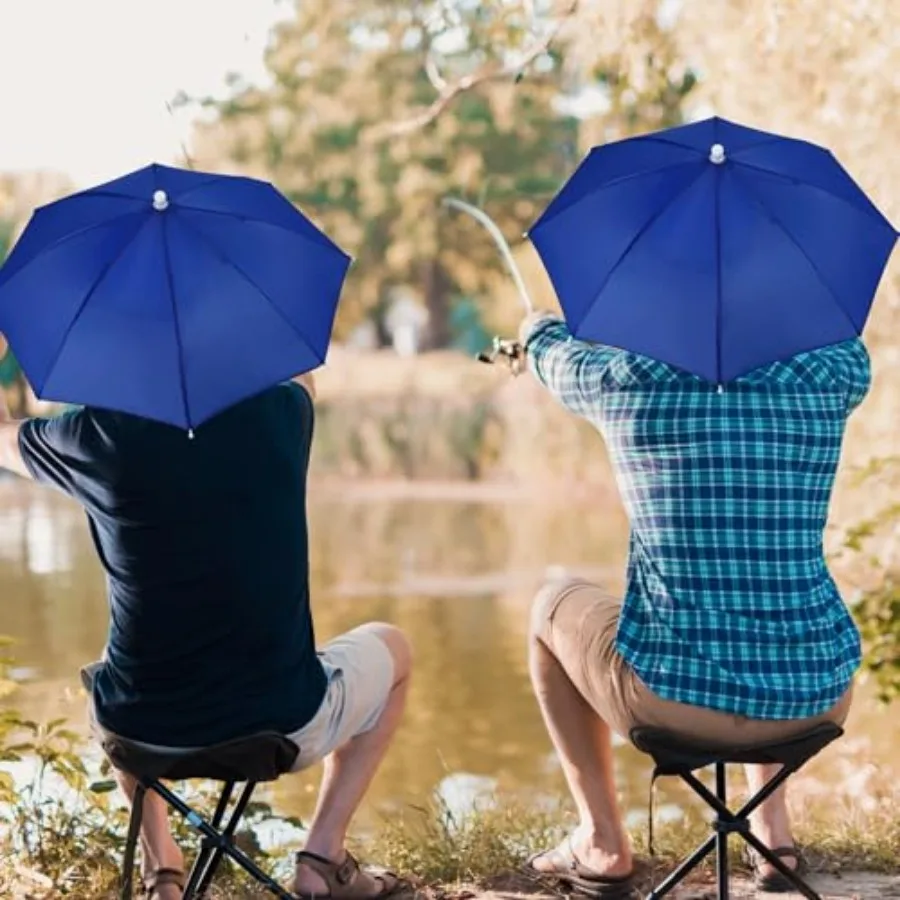 20 Pieces Umbrella Hat for Adults Waterproof Head Umbrella Cap for Beach Fishing Hiking Camping view 4