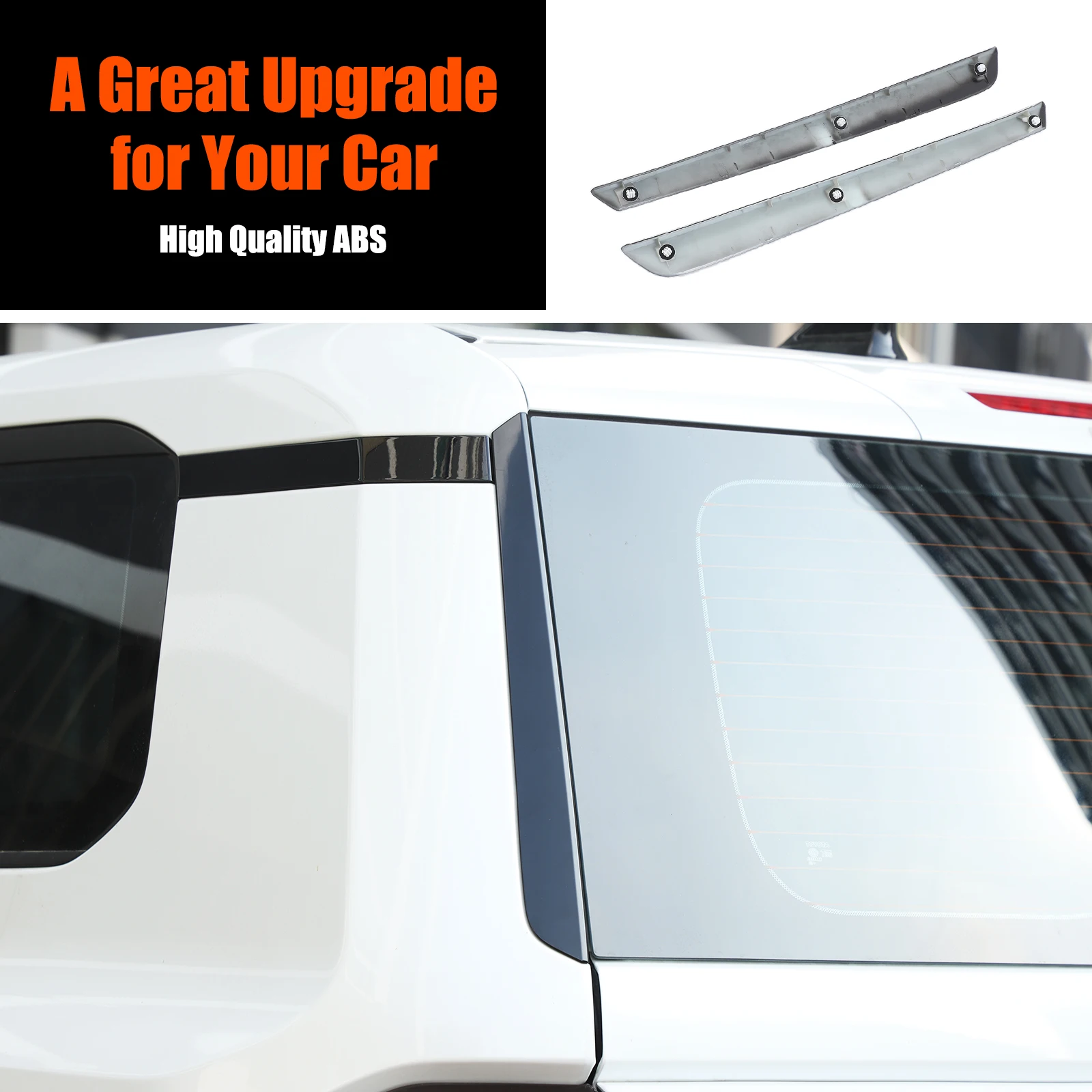 

For Toyota Prado/J250 2024+ tailgate glass side covers, rear tailgate decorative strips, ABS piano black 2pcs (change model)