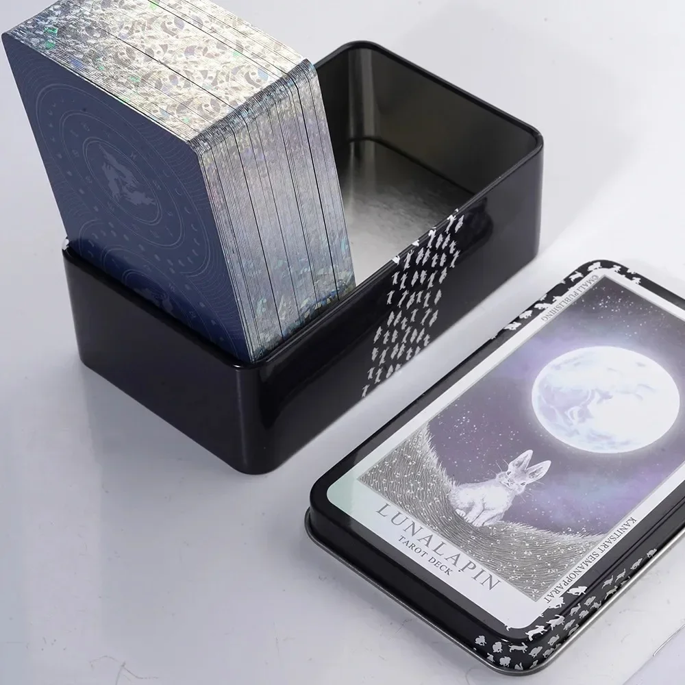 

Lunalapin Rabbit Tarot Iron Box Карточная игра 78 шт. Карты Таро, забавная настольная игра для вашей семьи и вечеринки друзей