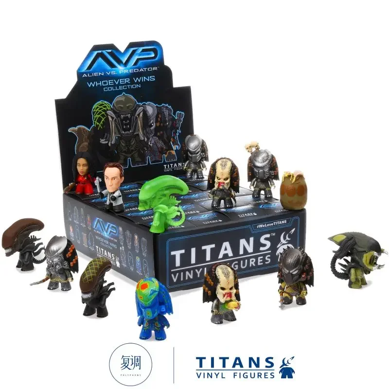 New In Stock Titans Avp Alien Battle Iron Blooded Warrior Blind Box Film And Television Trendy Play Desktop Decoration Toys