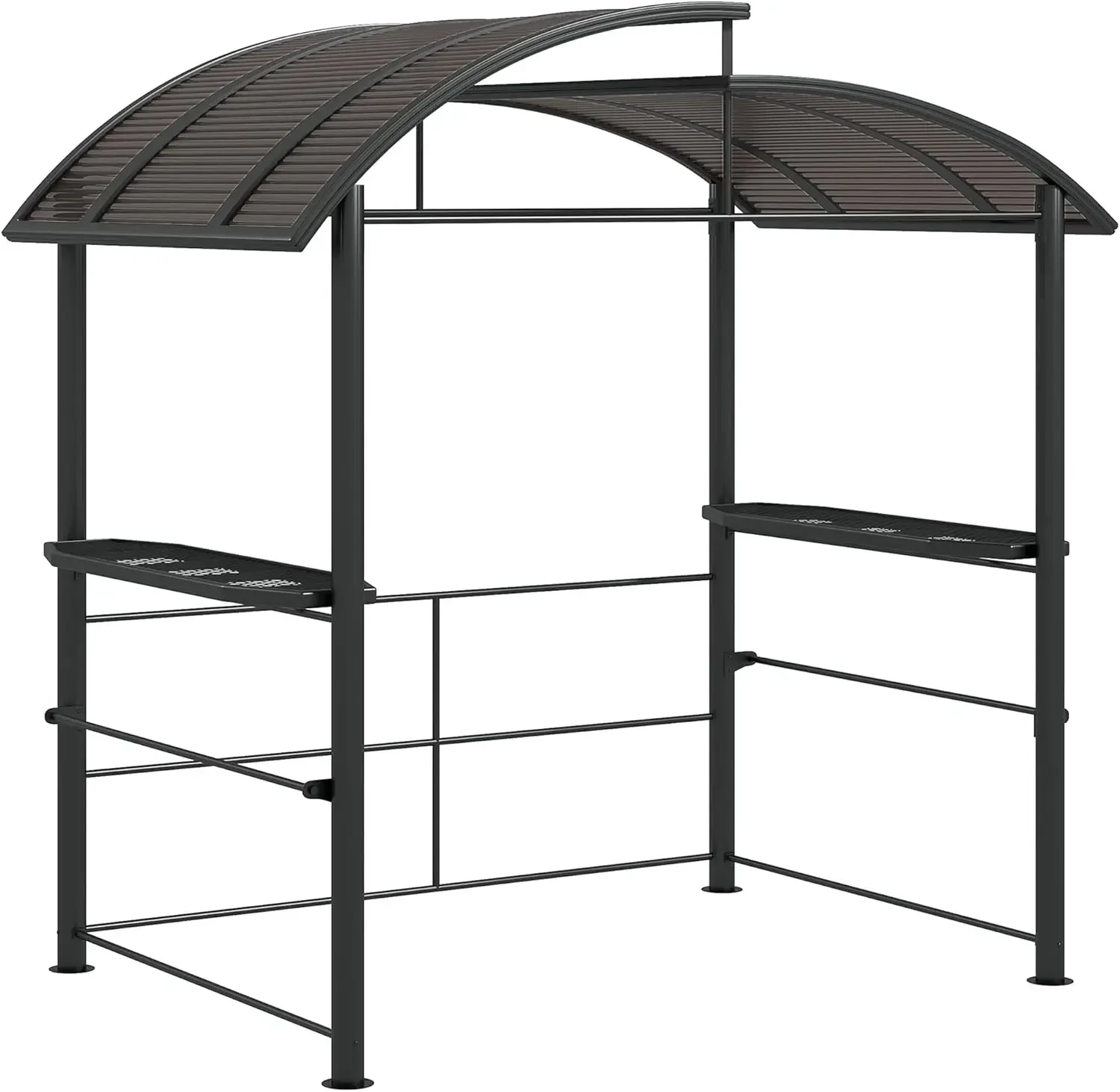 8' x 5' Outdoor BBQ Canopy with Side Shelves, Steel Frame for Garden, Patio, Backyard, Dark Gray