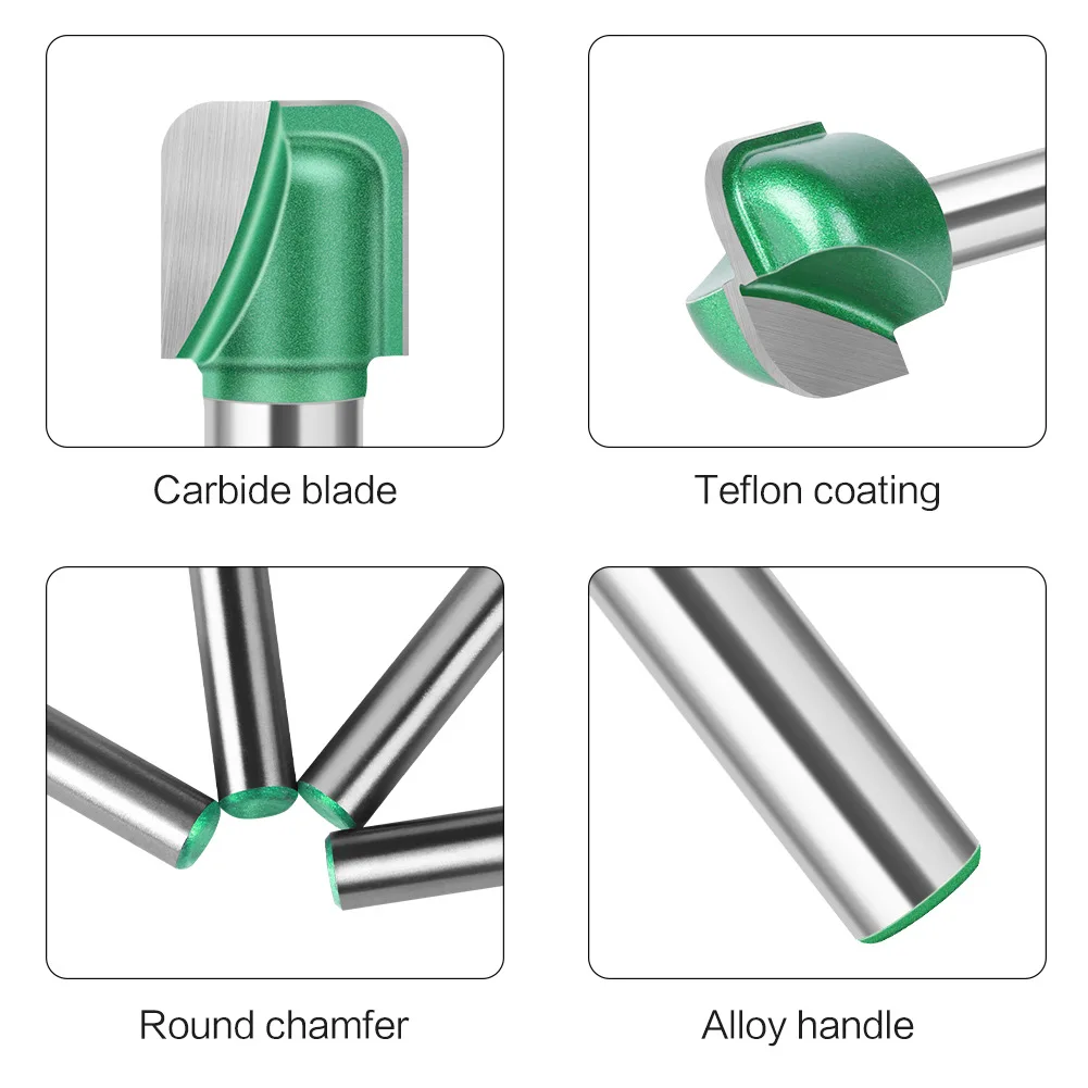 8-handle Double Arc Round Bottom Slotting cutter, Woodworking scraping, Bowl digging, Round bottom, Chamfering Milling Cutter